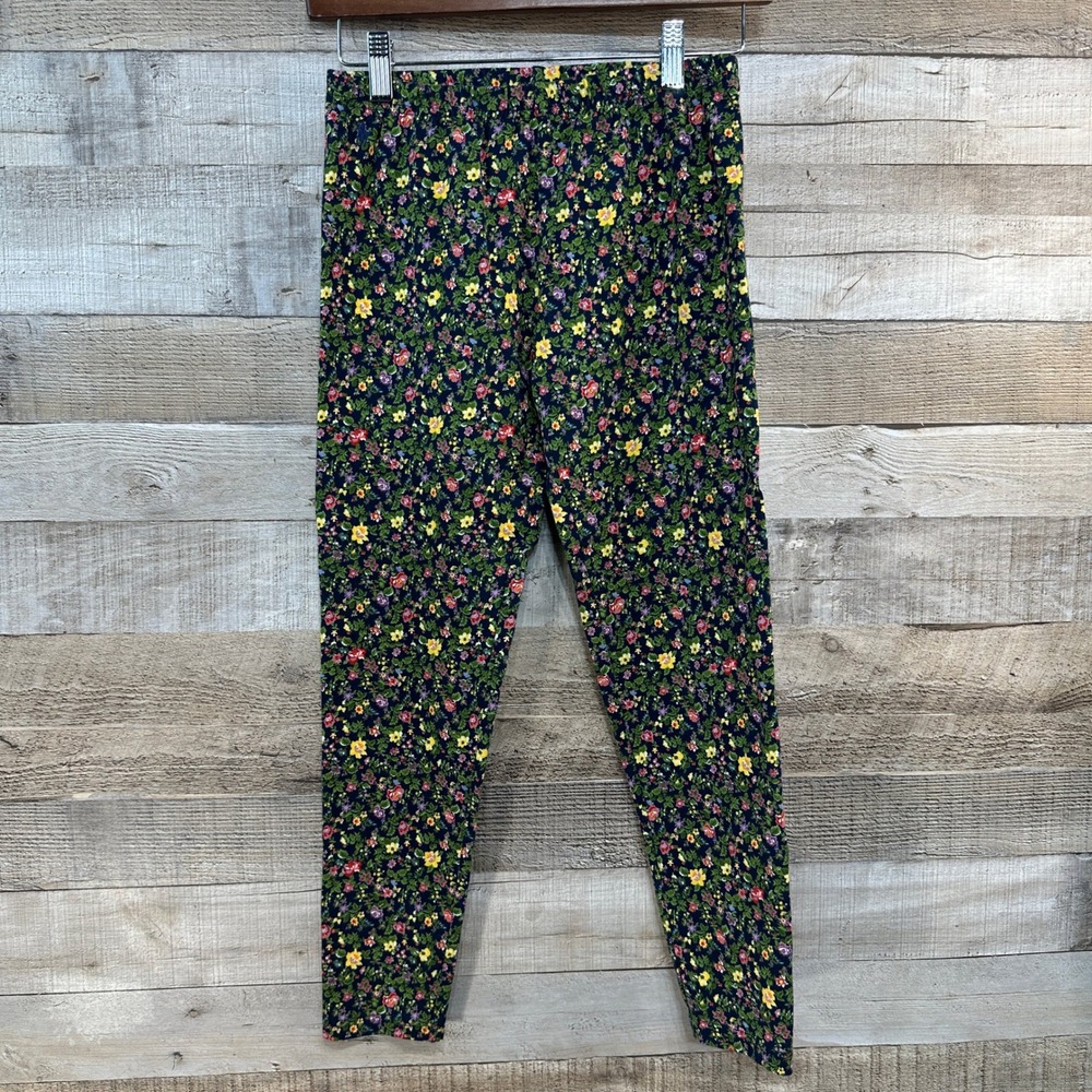 Polo Ralph Lauren Girls Navy Floral Print Cotton Blend Leggings Size L 12 14‎